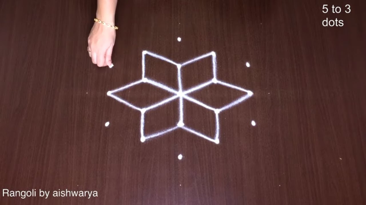 5 by 3 Chinna Deepala Muggulu