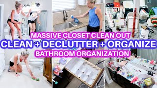 CLEAN WITH ME DECLUTTER ORGANIZE SPEED CLEANING MOTIVATION | BATHROOM ORGANIZATION CLOSET CLEAN OUT