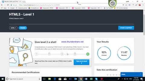 HTML5 Level-1 pass Freelancer Exam Pass- 92% February 2018