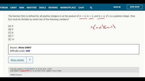 Functions 5- The function f(m) is defined for all positive integers m as the product of m + 4, m + 5