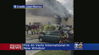 Fire At Cosmetics Factory In New Windsor