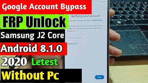 Samsung J2 Core (SM J260) Google Account/FRP Bypass 2020 || Android 8.1.0 New Trick Without PC & OTG
