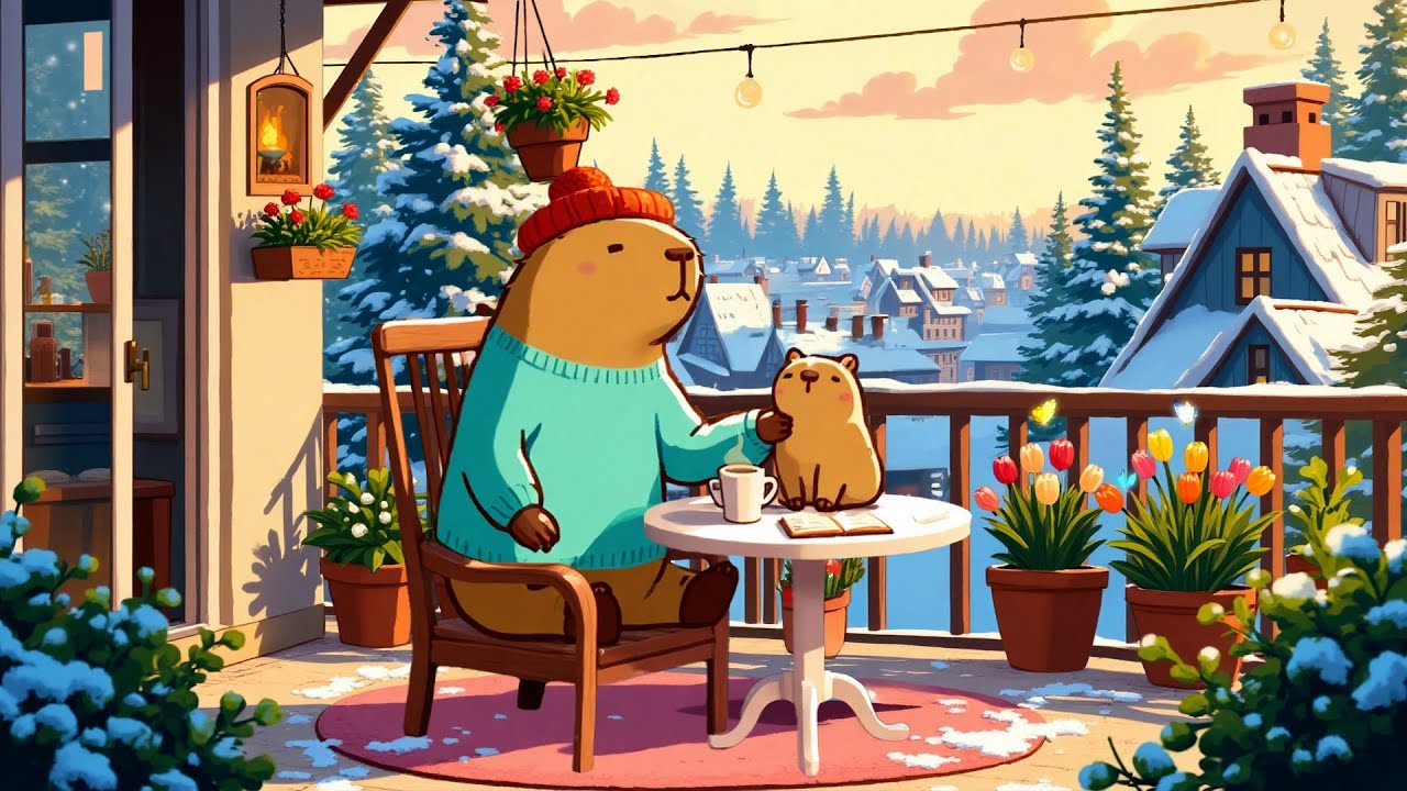 Morning Balcony Ambience💐❄️Lofi Study Music for Work Concentration ~ Lofi Beats