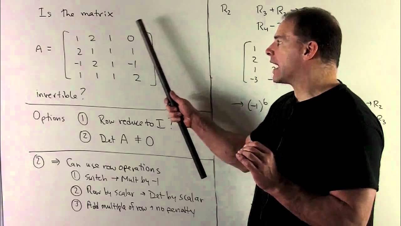 Determinant of a 4 x 4 matrix using row operations youtube