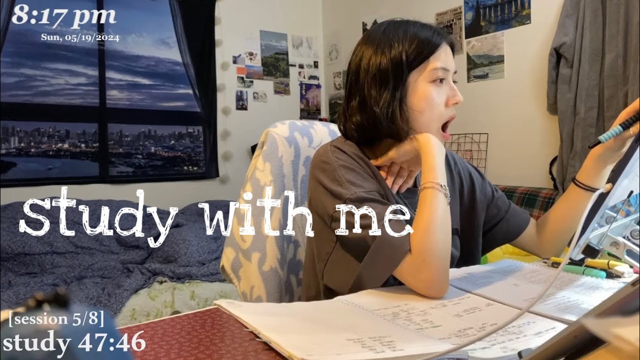 LIVE study with me/ 스터디윗미📚/ pomodoro 60-10/ 천둥,빗소리asmr