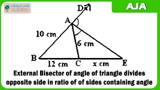 External Bisector of angle of triangle divides opposite side in ratio of of sides containing angle