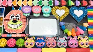 RELAXING WITH CLAY PIPING BAGS VS GLITTER VS MAKEUP ! Mixing Random Things Into Slime