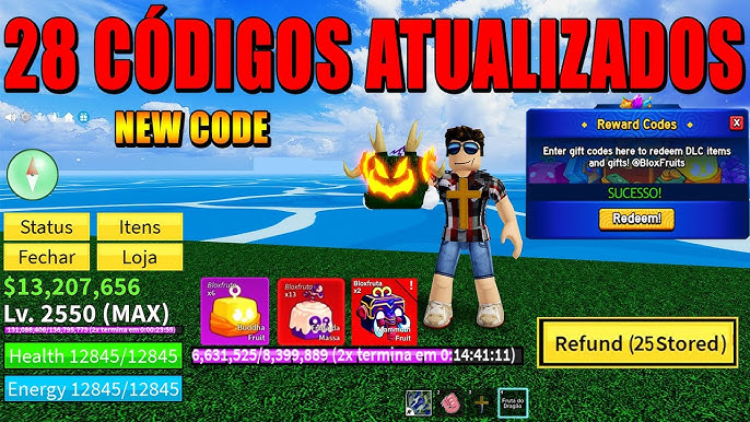 NOVO CÓDIGO + TODOS OS 6 CÓDIGOS DE RESET STATUS DO BLOX FRUITS