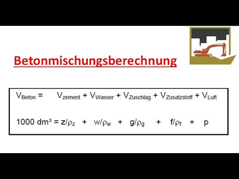 Video: Wie berechnet man den Zementverbrauch pro Betonwürfel?