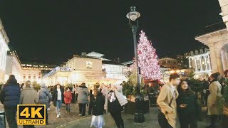 [4K] 🇬🇧🎄🎁 London Christmas 2021 Walk at Night Covent Garden