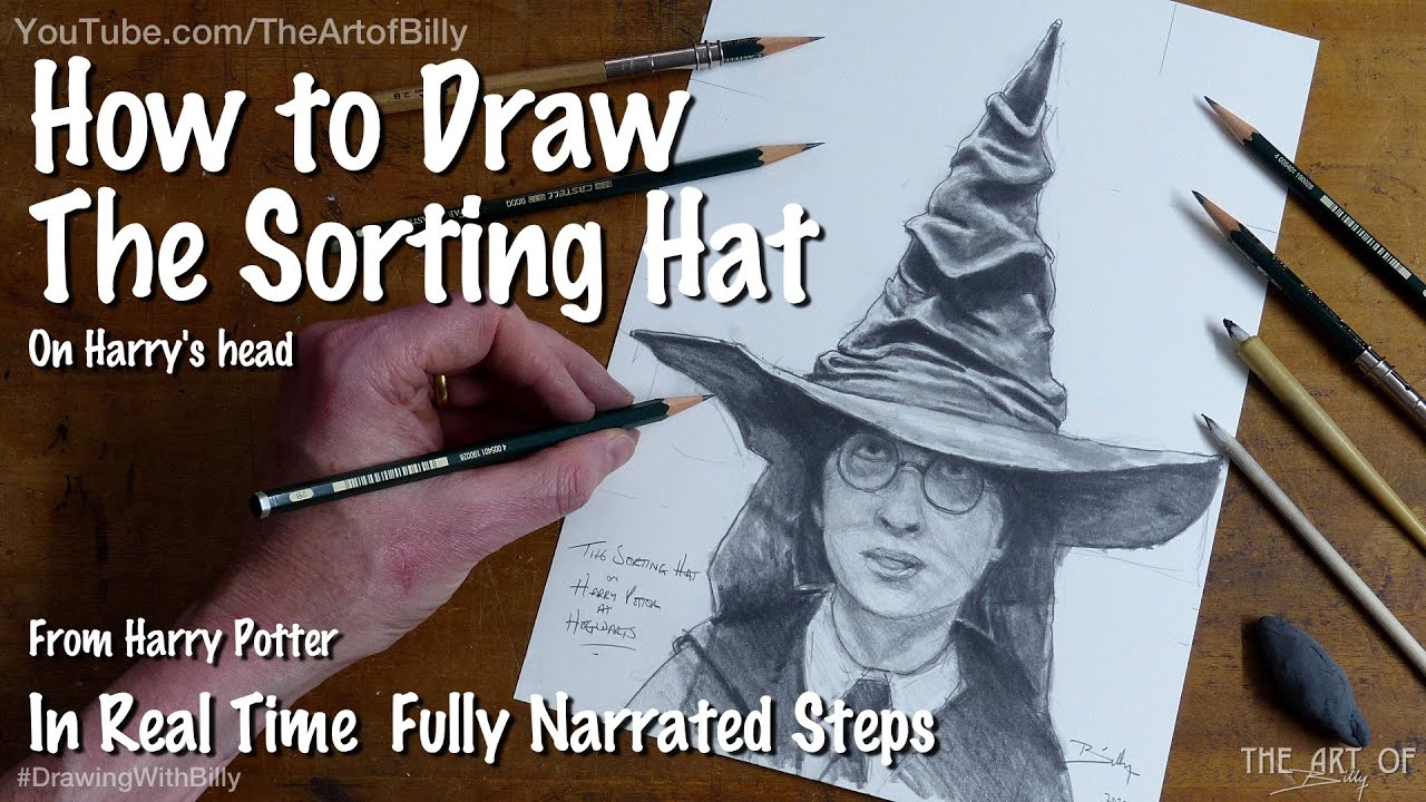 Featured image of post Simple Harry Potter Sorting Hat Drawing The adventures of harry potter and his friends are one of the most popular literary works of art