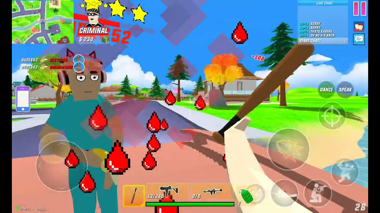 Fighting and Making friends in Dude Theft Wars Multiplayer Sandbox!