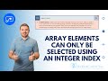 Power automate  array elements can only be selected using an integer index