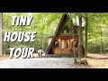 Tiny House Tour | Beautiful Secluded "100 Acre Wood" A-Frame Cabin In The Middle Of The Woods