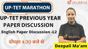 Crack UP-TET Exam | Paper Discussion-L2 | UPTET English Previous Year Paper Discussion|Deepali Ma