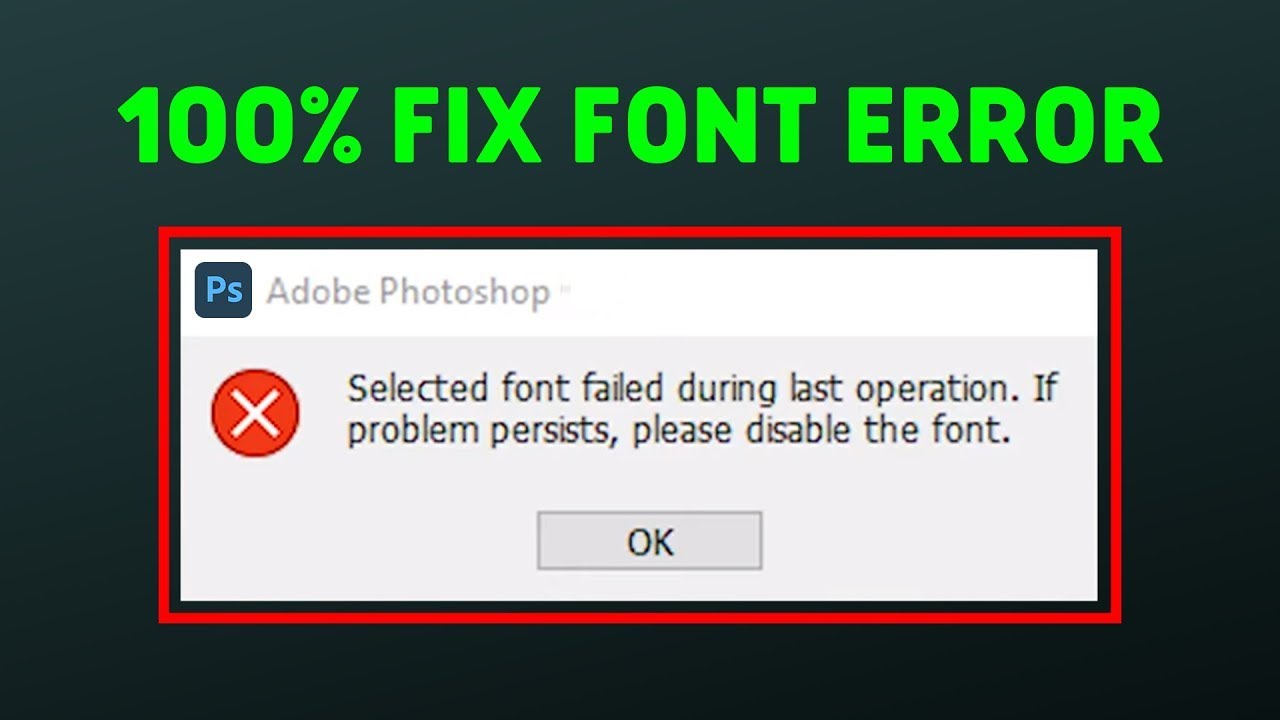 [Solved] Photoshop - Selected font failed during last operation - Easy ...