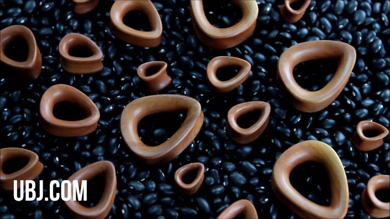 Saba Wood Teardrop Tunnels (00G - 1 & 1/4