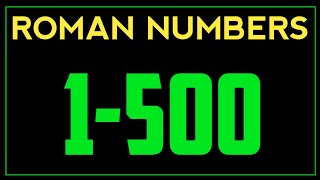 Roman Numerals 1 To 500 Roman Numbers 1 To 500 र मन अ क 1 स 500 तक 2 Youtube