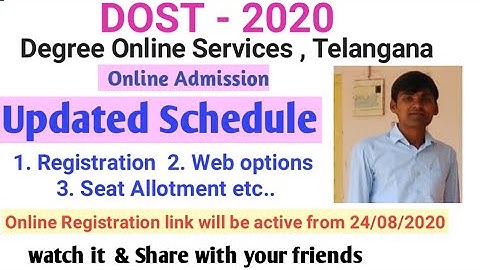 DOST 2020 Online Admissions Notification II Updated Schedule of TS DOST II Devender