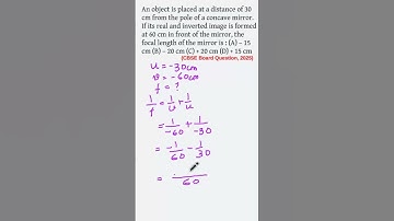 An object is placed at a dist. of 30cm #mirror #shorts #viral #cbse2025  #new #class10physics #pyq