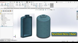 How to Use SolidWorks Revolved Boss/ Base Feature | SolidWorks Bottle Design With Revolved Boss/Base