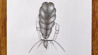 رسم سهل؛رسم فتاة مستديرة بالشعر الجميل|| How to draw a round girl with beautiful hair for beginners
