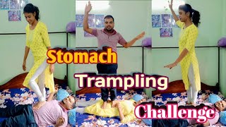 _Stomach trampling challenge #trending #viral #funny #video