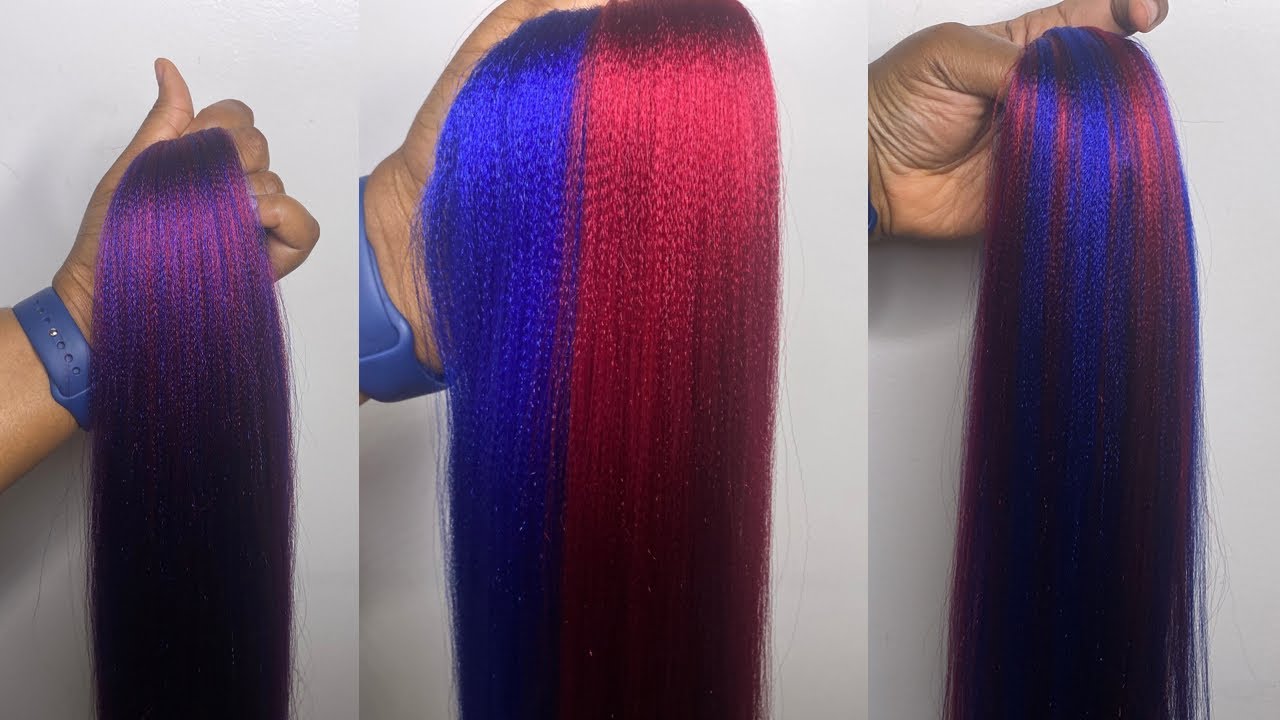 96 inch dark blue braiding hair - wide 5