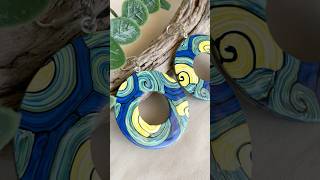 Starry Night Mokume Gane with Polymer Clay - Vincent van Gogh Earrings