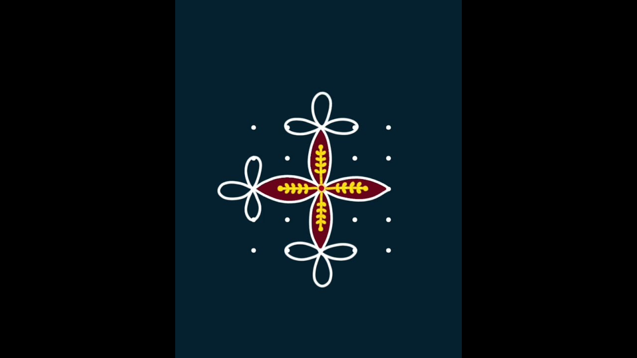 beautiful rangoli designs with dots. 5 x 5 dots muggulu. 5 dots rangoli designs