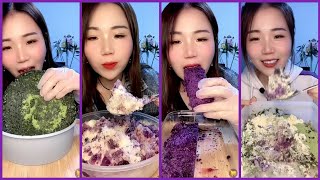 Asmr Refrozen Shaved Ice Eating With Matcha And Milk Powder