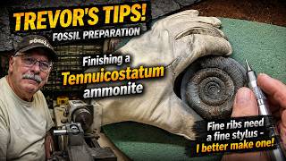 Trevor's Tips - Tennuicostatum finish. Fine ribs = fine stylus I better make one -Fossil Preparation
