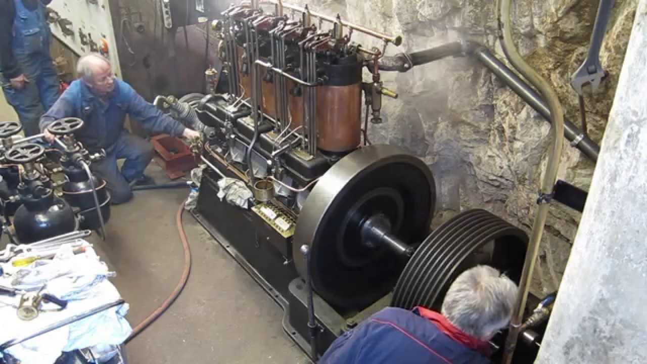 Restaurerad Polar dieselmotor Z4C från 1914