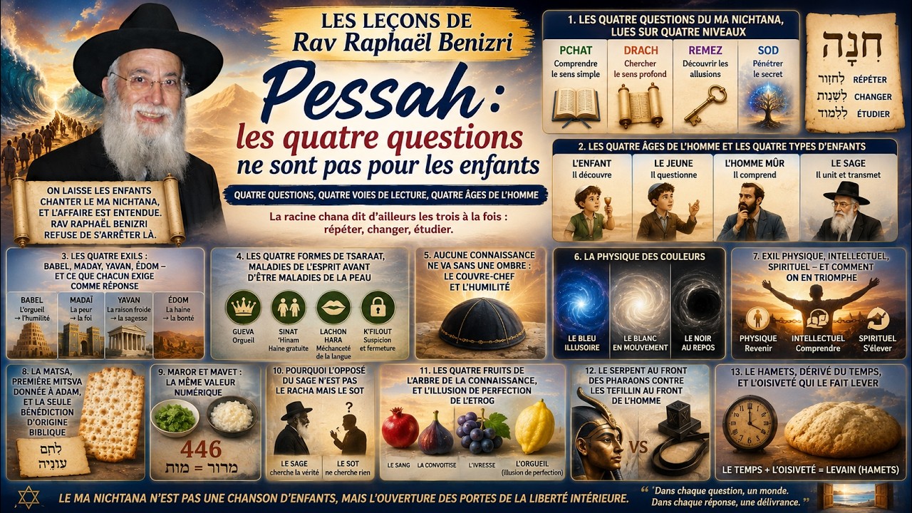 Rav Raphaël Benizri teaching on the four questions of Ma Nishtana on Seder night