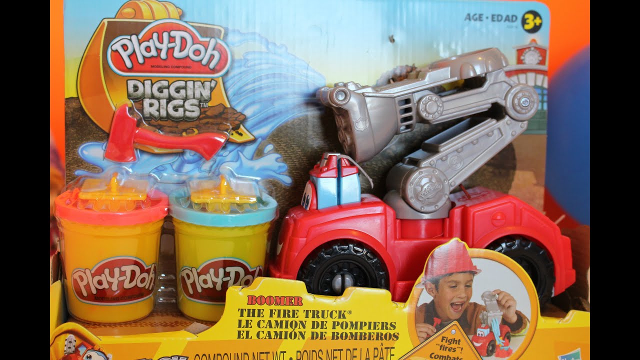 Play Doh Diggin Rigs Fire Truck - The Giggle Room - YouTube