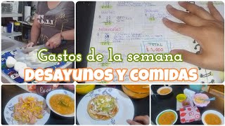 ✅ desayunos y comidas // gastos de la semana