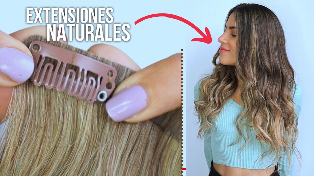¿Como PONER EXTENSIONES de CABELLO NATURAL con CLIP 🥳 (PASO A PASO)