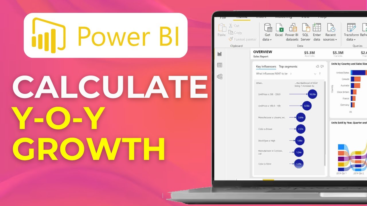 Calculate Year over Year Growth in Power BI DAX Tutorial - YouTube
