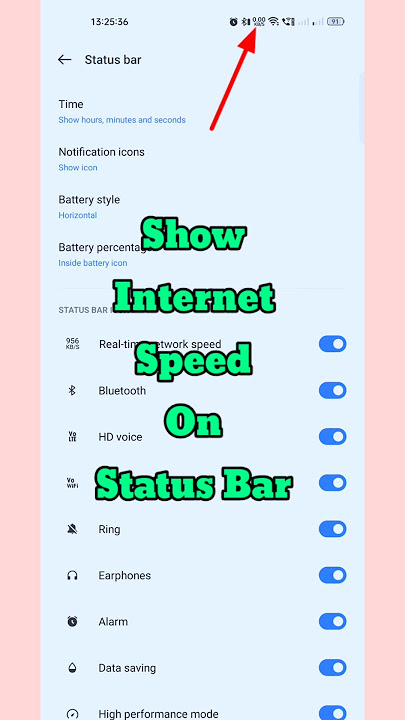 How to show interest speed on status bar || Internet speed ko enable kaisa kara ||#shorts#viral