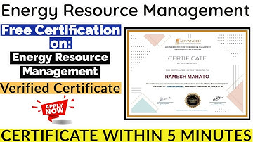Energy Resource Management Free Certification | Free Certificate | Free Courses With Certificates