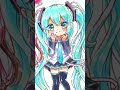 Drawing HATSUNE MIKU with COPIC MARKERS/Chibi style/ #shorts