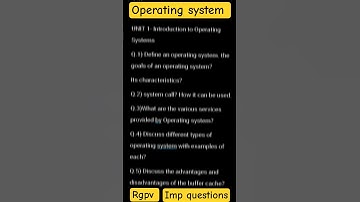 Operating system unit 1 important questions. Rgpv semester exam.#rgpvexam #operatingsystem