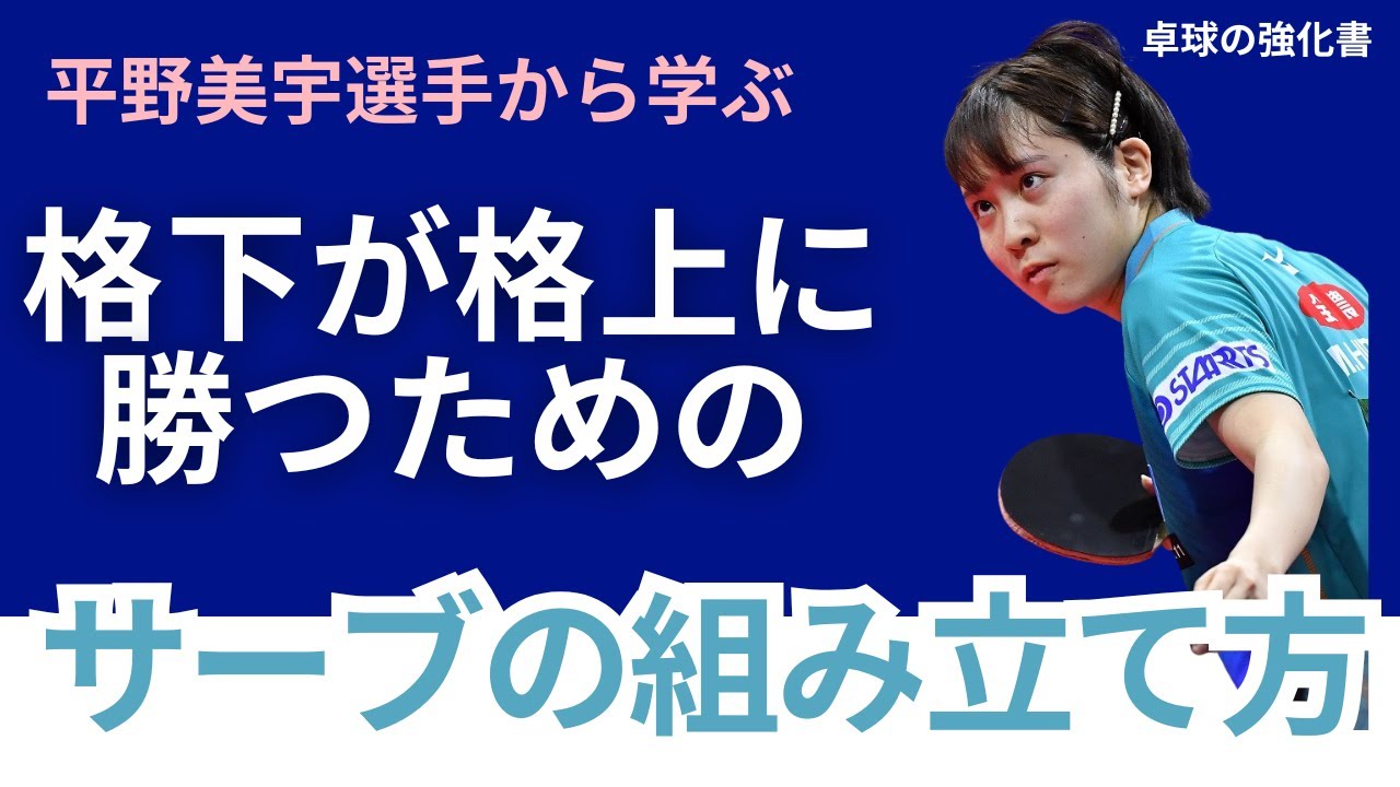 【極意１５】格下が格上相手に勝つために | 平野美宇から学ぶサーブの組み立て方 | Learn to Serve Effectively | Hirano miu【卓球の強化書】