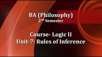 BA 2nd Semester_ Logic II Unit-7 Rules of Inference