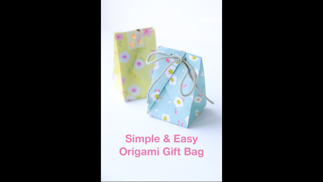 How to fold Origami gift bag from wrapping paper (Traditional) 