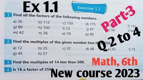 Exercise 1.1 class 6th Math kpk 2023 part-3| Class 6th Ex 1.1 Math punjab New course 2023 SNC