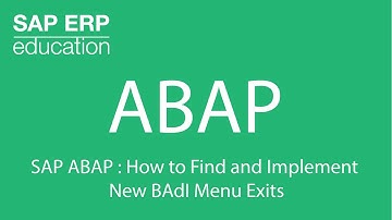 SAP ABAP : How to Find and Implement  New BAdI Menu Exits