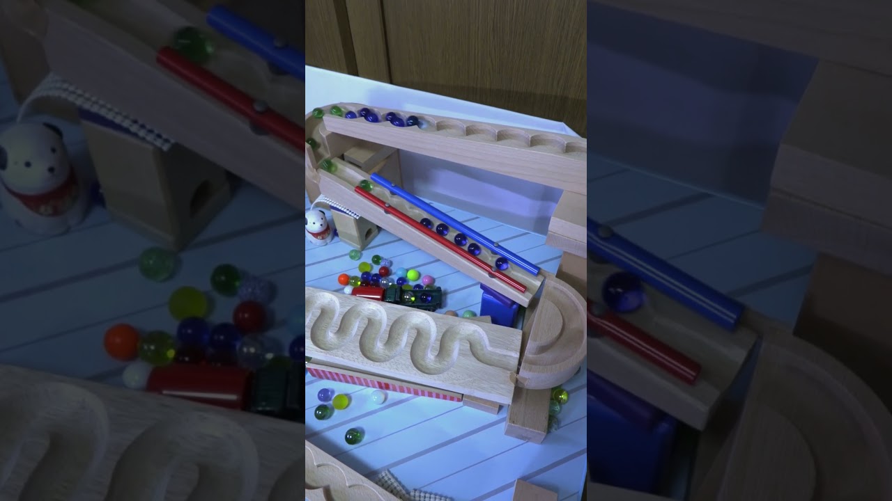 marble Run ☆木製ウェーブスロープ小さな大工さんクアドリラ HABAラージサークル 鉄琴 Wooden ramp 2026-7/16②#marble race #ｍarble run