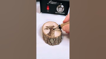 Watch me burn a fawn with a single nib🔥😍 #animallover #deer  #woodburning #shorts