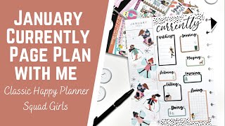 Plan with Me - January Currently Page - Classic Happy Planner - Winter Squad Girls